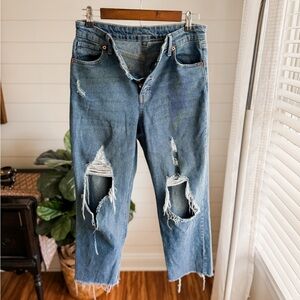 Wild Fable Distressed Blue Boyfriend Jeans